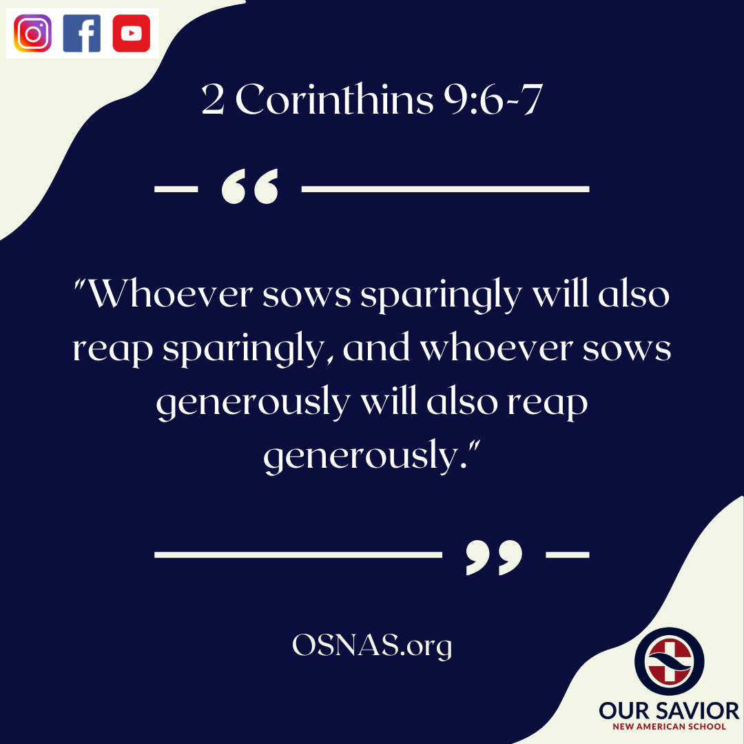 OSNAS Update "God Loves a Cheerful Giver" Our Savior New American